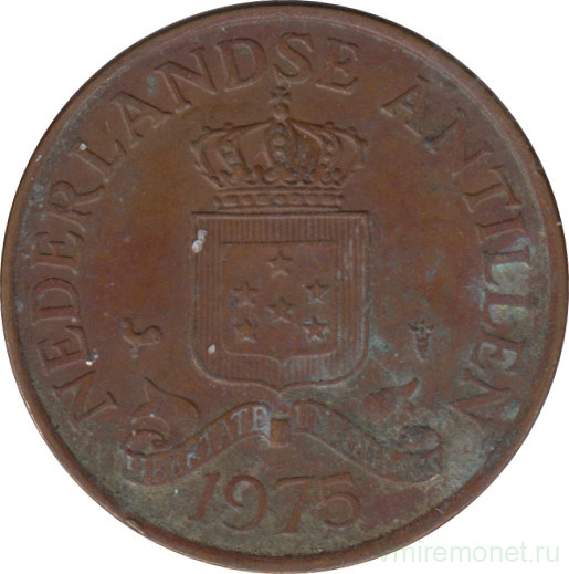 Монета. Нидерландские Антильские острова. 2,5 цента 1975 год.