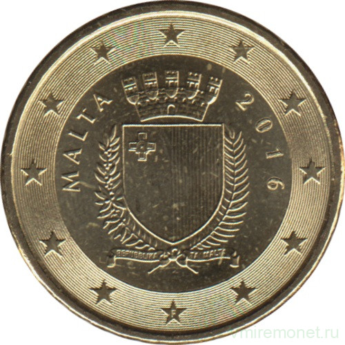 Монета. Мальта. 10 центов 2016 год.