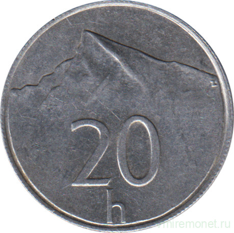 Монета. Словакия. 20 геллеров 1993 год.