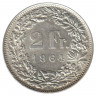 Монета. Швейцария. 2 франка 1964 год.