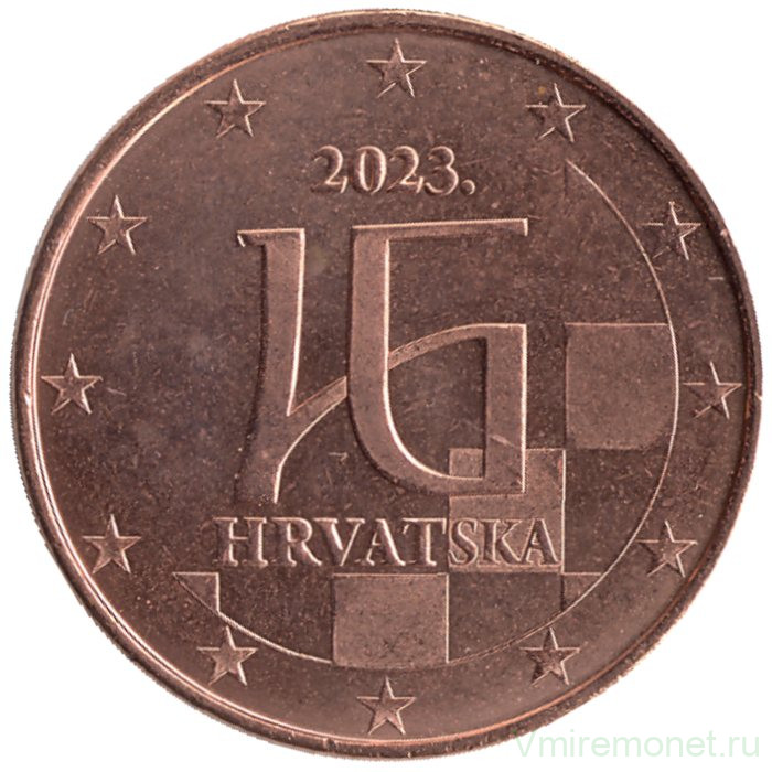 Монета. Хорватия. 5 центов 2023 год.