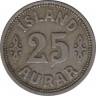 Монета. Исландия. 25 аурар 1922 год. рев.