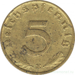 Монета. Германия. Третий Рейх. 5 рейхспфеннигов 1938 год. Монетный двор - Мюльденхюттен (Е).