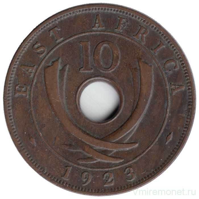 Монета. Британская Восточная Африка. 10 центов 1923 год.
