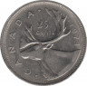 Монета. Канада. 25 центов 1974 год. ав.