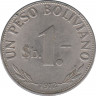 Монета. Боливия. 1 песо 1972 год. ав.