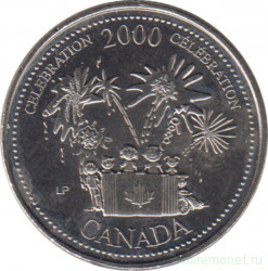 Монета. Канада. 25 центов 2000 год. Миллениум - торжества.