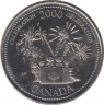 Монета. Канада. 25 центов 2000 год. Миллениум - торжества. ав.