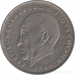 Монета. ФРГ. 2 марки 1978 год. Конрад Аденауэр. Монетный двор - Штутгарт (F).