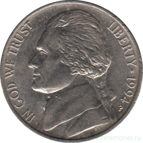 Монета. США. 5 центов 1994 год. Монетный двор P.