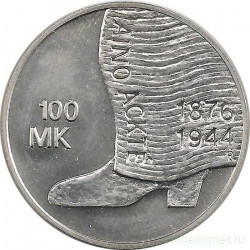 Монета. Финляндия. 100 марок 2001 год. 125 лет со дня рождения Айно Акте.