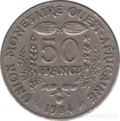 Монета. Западноафриканский экономический и валютный союз (ВСЕАО). 50 франков 1984 год.