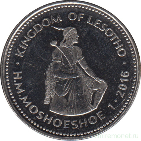 Монета. Лесото (анклав в ЮАР). 1 лоти 2016 год.