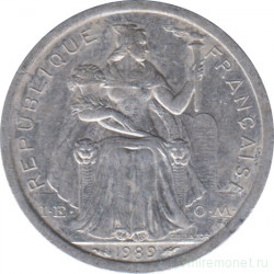 Монета. Французская Полинезия. 1 франк 1989 год.