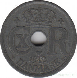 Монета. Дания. 25 эре 1942 год.