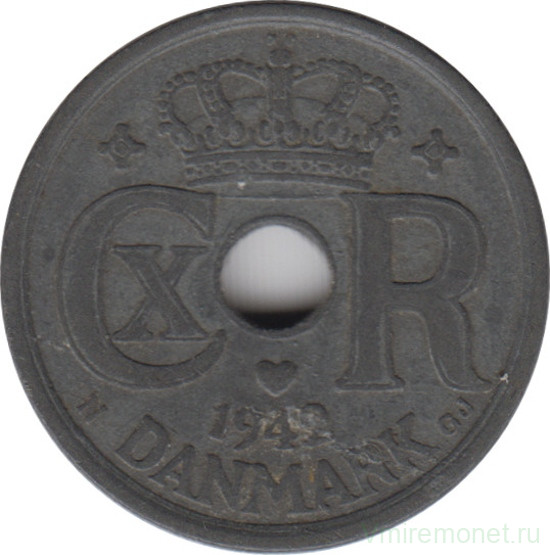 Монета. Дания. 25 эре 1942 год.