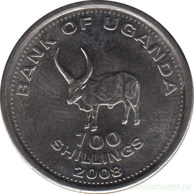 Монета. Уганда. 100 шиллингов 2008 год. Сталь покрытая никелем.