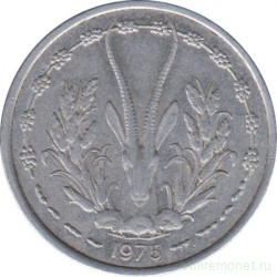 Монета. Западноафриканский экономический и валютный союз (ВСЕАО). 1 франк 1975 год.