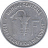 Монета. Западноафриканский экономический и валютный союз (ВСЕАО). 1 франк 1975 год. рев.