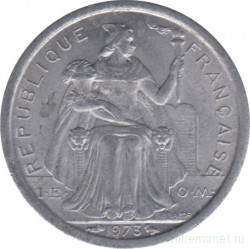 Монета. Новая Каледония. 1 франк 1973 год.