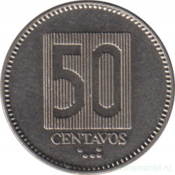 Монета. Эквадор. 50 сентаво 1988 год.