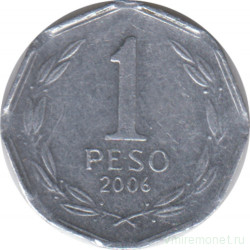 Монета. Чили. 1 песо 2006 год.