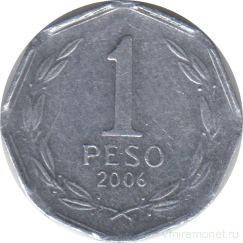 Монета. Чили. 1 песо 2006 год.