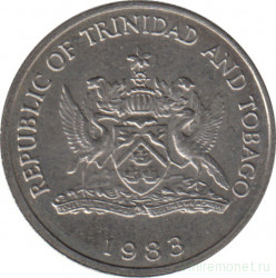 Монета. Тринидад и Тобаго. 25 центов 1983 год.