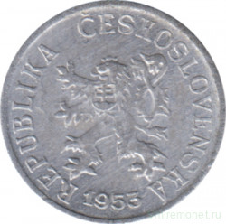 Монета. Чехословакия. 1 геллер 1953 год.