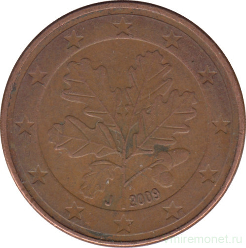 Монета. Германия. 5 центов 2009 год (J).