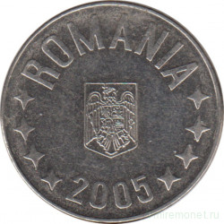 Монета. Румыния. 10 бань 2005 год.