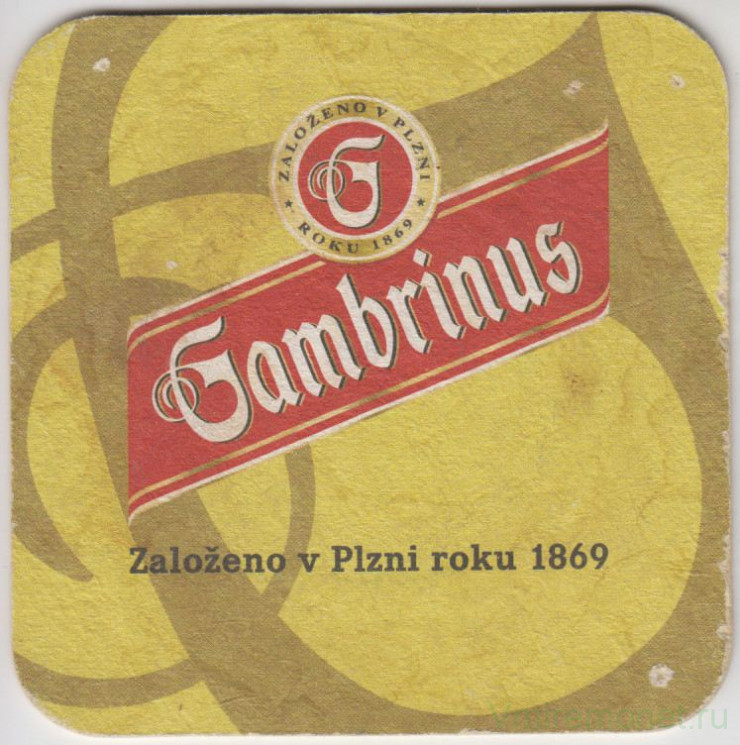 Подставка. Пиво  "Gambrinus". Чехия.