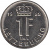 Монета. Люксембург. 1 франк 1988 год. ав.
