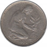 Монета. ФРГ. 50 пфеннигов 1972 год. Монетный двор - Карлсруэ (G). ав.