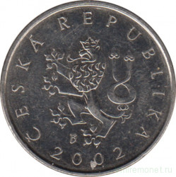 Монета. Чехия. 1 крона 2002 год.