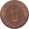 Монета. ФРГ. 1 пфенниг 1950 год. Монетный двор - Мюнхен (D). рев.