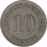 Монета. Германия (Германская империя 1871-1922). 10 пфеннигов 1906 год. (E). ав.
