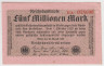 Банкнота. Германия. Веймарская республика. 5 миллионов марок 1923 год. Серийный номер - две цифры , буква (мелкие) , точка , шесть цифр (красные). ав.
