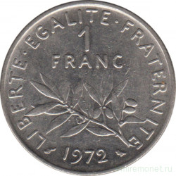 Монета. Франция. 1 франк 1972 год.