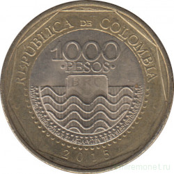 Монета. Колумбия. 1000 песо 2015 год.