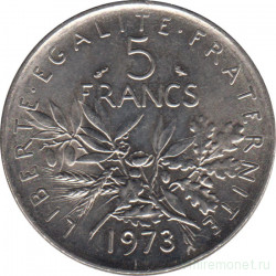 Монета. Франция. 5 франков 1973 год.