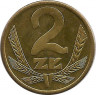 Аверс.Монета. Польша. 2 злотых 1985 год.