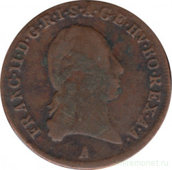 Монета. Австрийская империя. 1 крейцер 1800 год. Монетный двор А.
