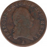 Монета. Австрийская империя. 1 крейцер 1800 год. Монетный двор А. ав.