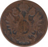 Монета. Австрийская империя. 1 крейцер 1800 год. Монетный двор А. рев.