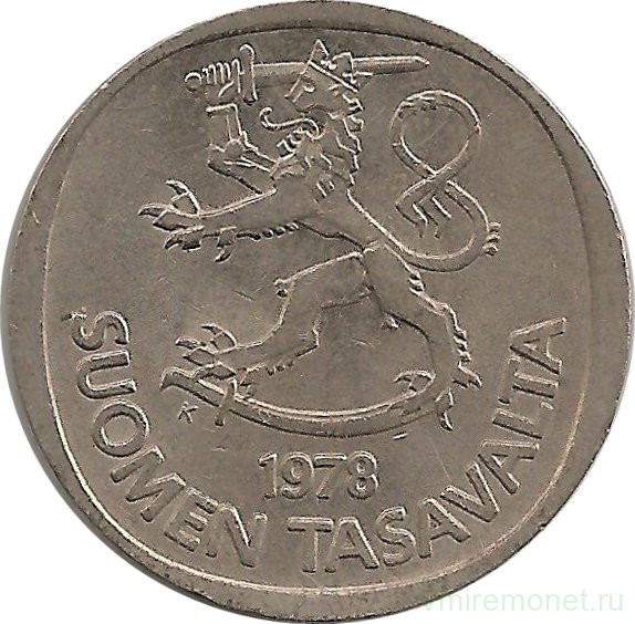 Монета. Финляндия. 1 марка 1978 год. 
