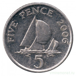 Монета. Гернси. 5 пенсов 2006 год.