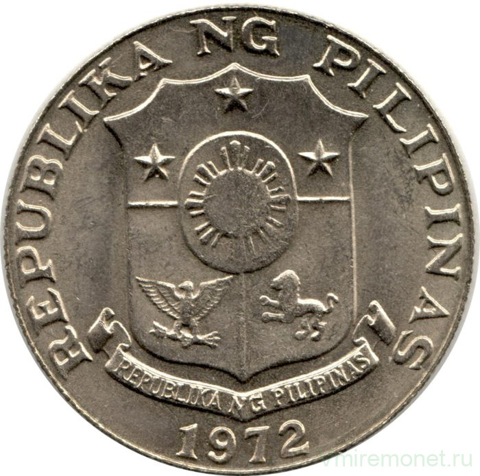 Монета. Филиппины. 50 сентимо 1972 год.