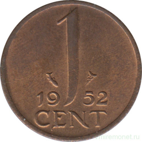 Монета. Нидерланды. 1 цент 1952 год.