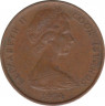 Монета. Острова Кука. 1 цент 1974 год. ав.